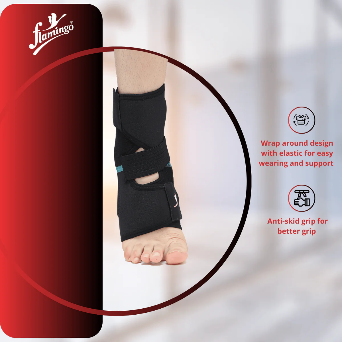 Adjustable Ankle Support (Neoprene) (Brand: Flamingo) 4