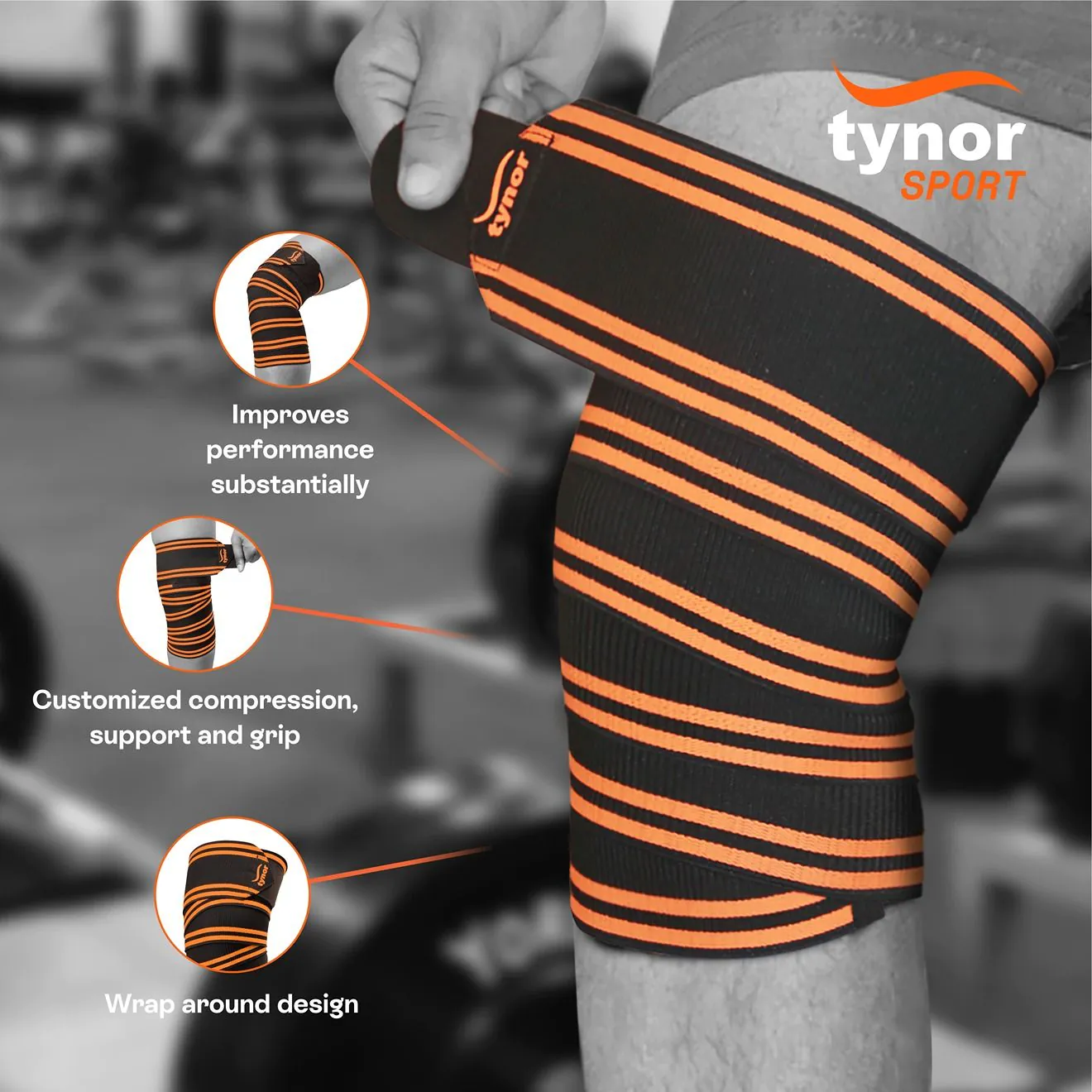 Weight Lifting Knee Wrap (Tynor) 2